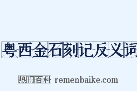 粤西金石刻记反义词是什么意思的图片